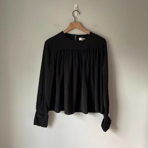 DVF Women's Black 100% Silk Blouse Size 4